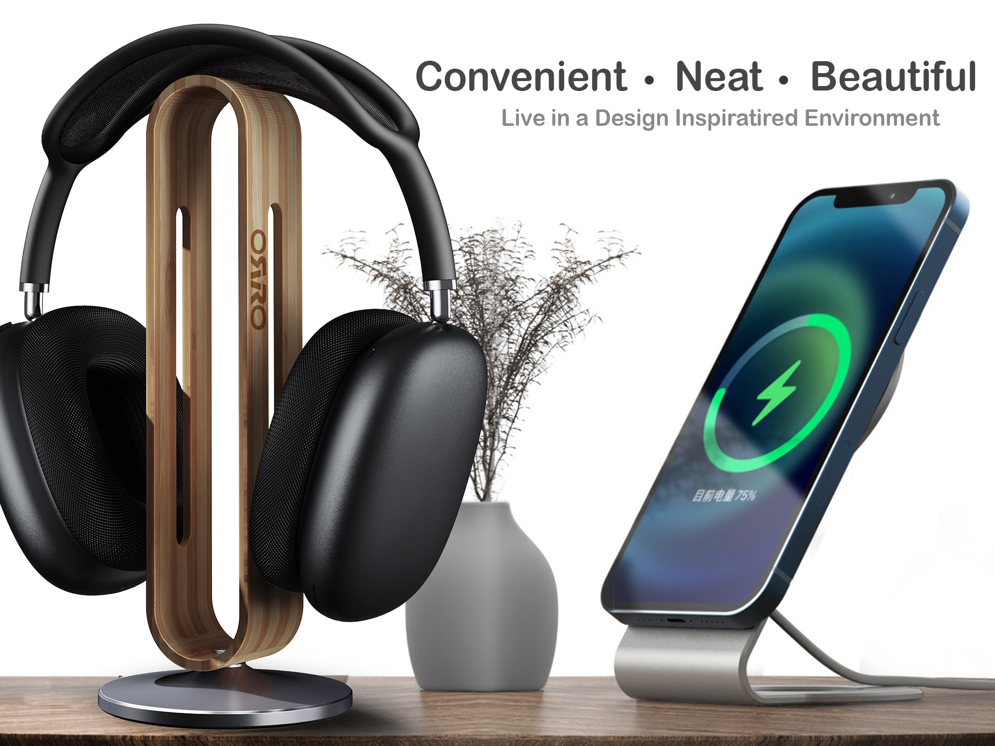 ORRO Headphone Stand Home Plus - Bamboo Riser