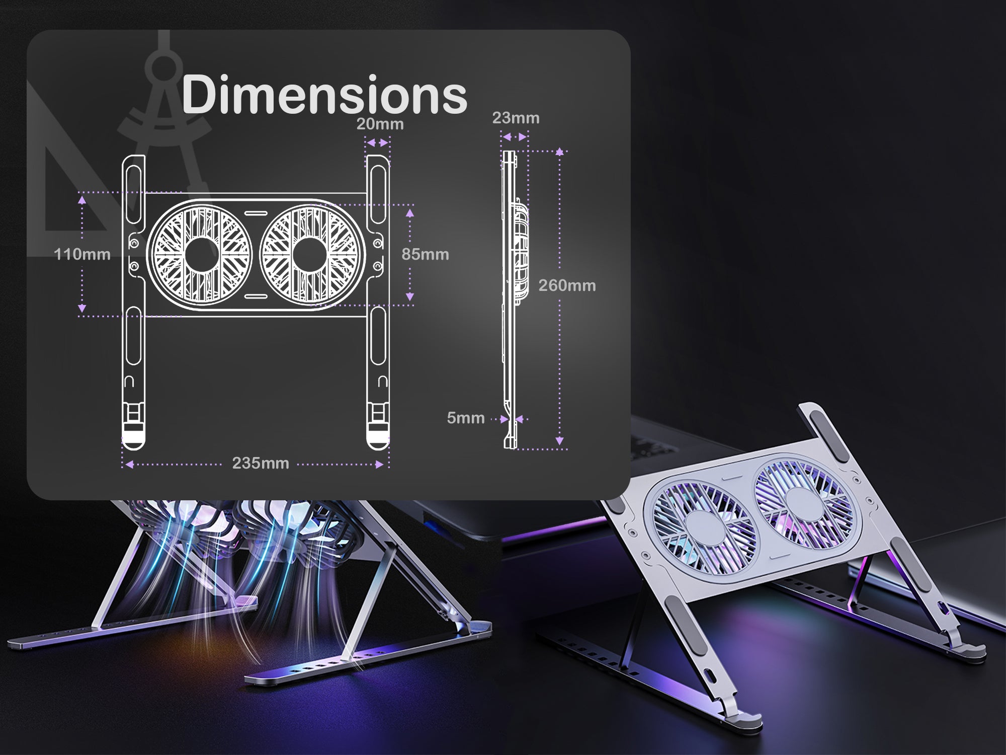 ORRO Laptop Home Series - Foldable Stand With Cooling Fan
