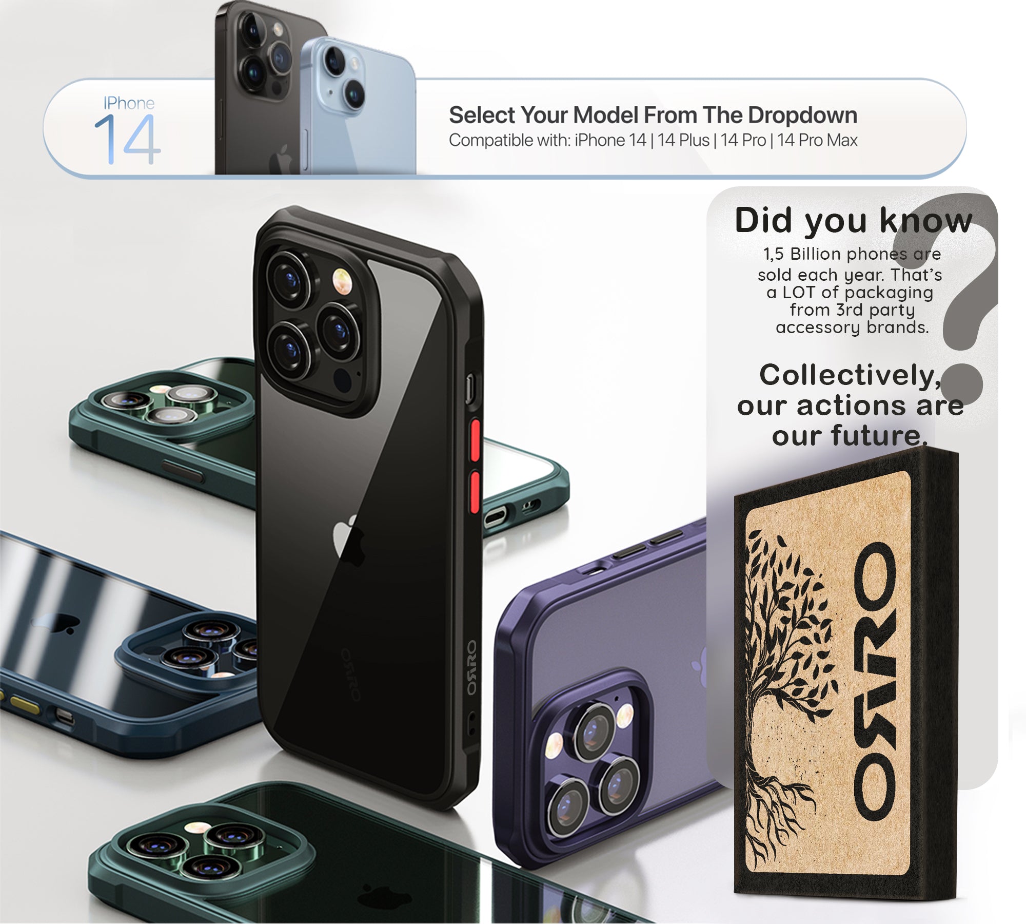 ORRO iPhone 14 Series Case - Armour Edge Clear Back