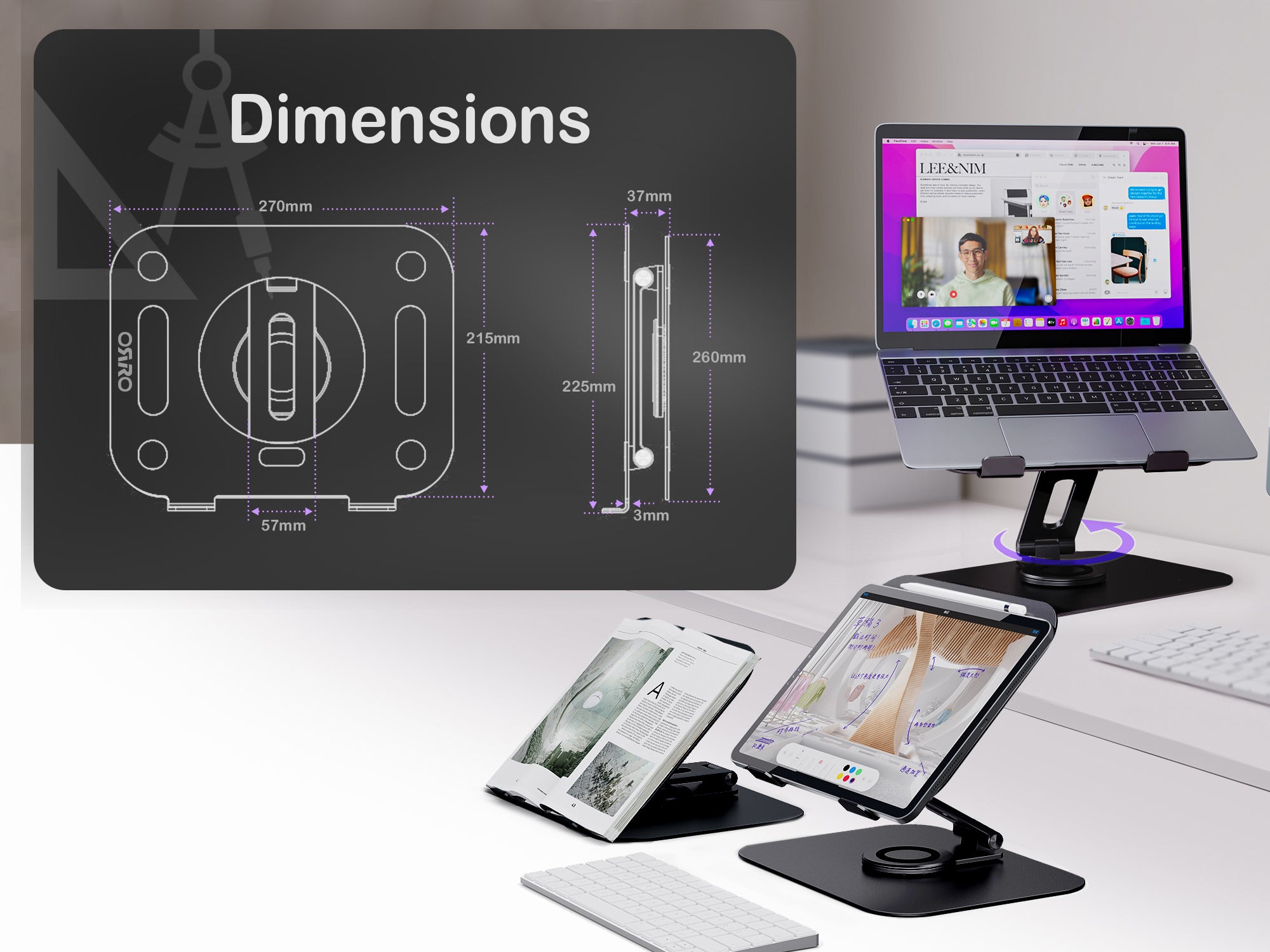 ORRO Laptop Pro Plus Series - Fully Adjustable Stand