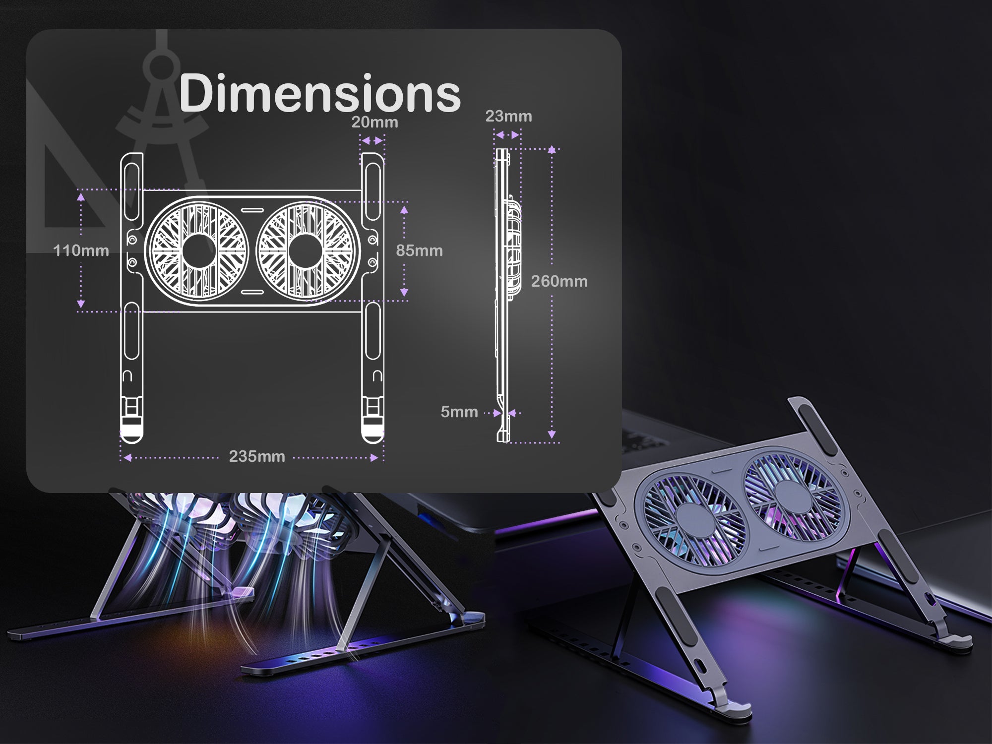 ORRO Laptop Home Series - Foldable Stand With Cooling Fan
