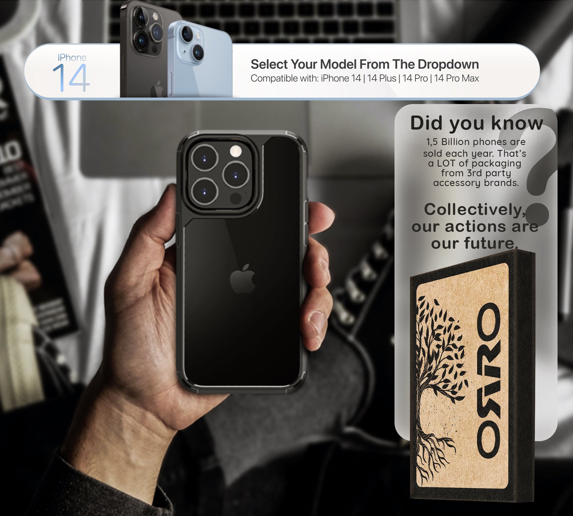 ORRO iPhone 14 Series Case - Clear Squared Edge