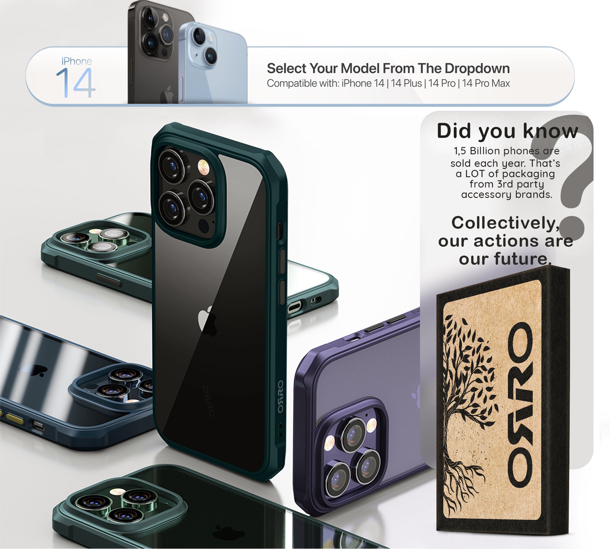 ORRO iPhone 14 Series Case - Armour Edge Clear Back
