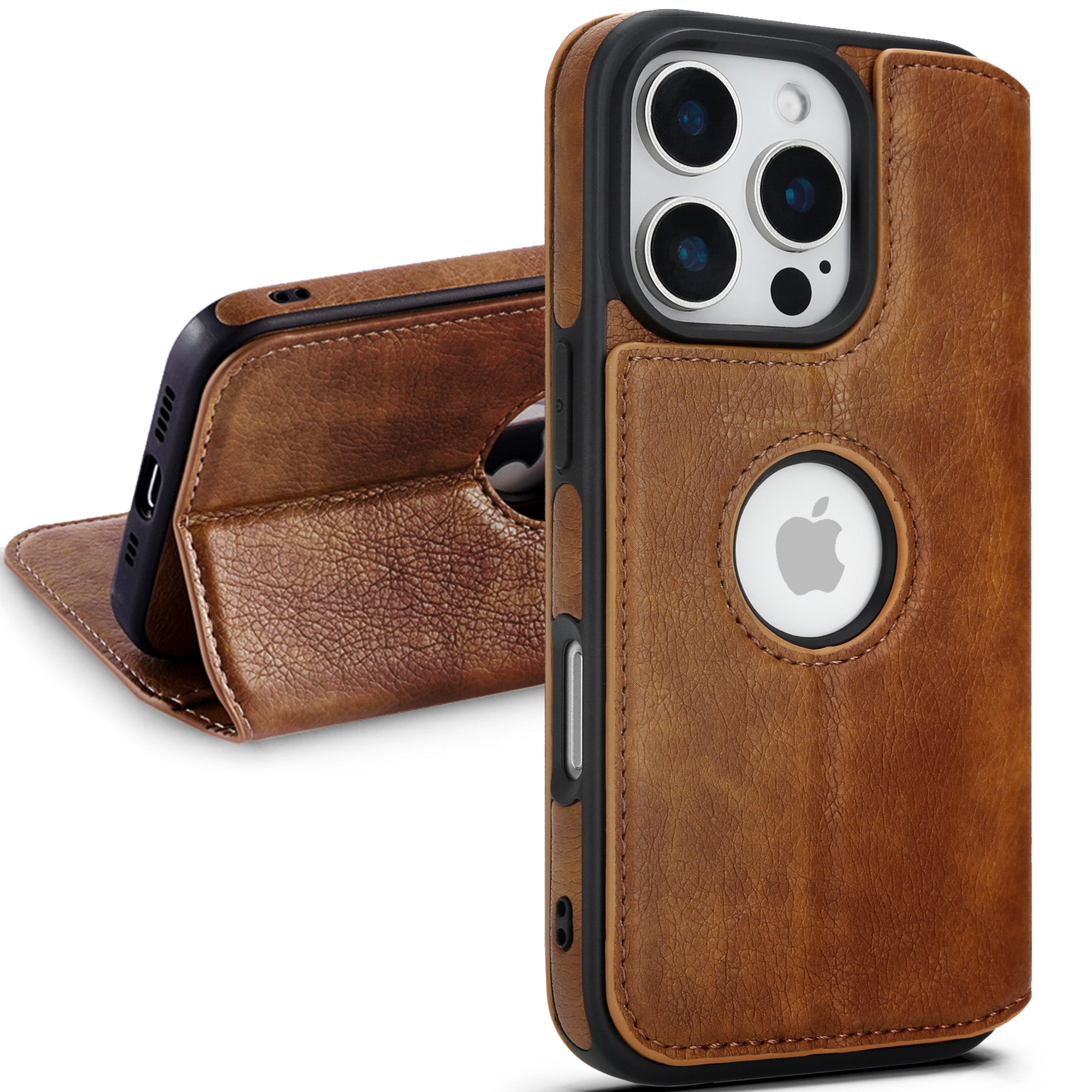 ORRO iPhone 16 Series Case - Vegan Leather Wallet Flip