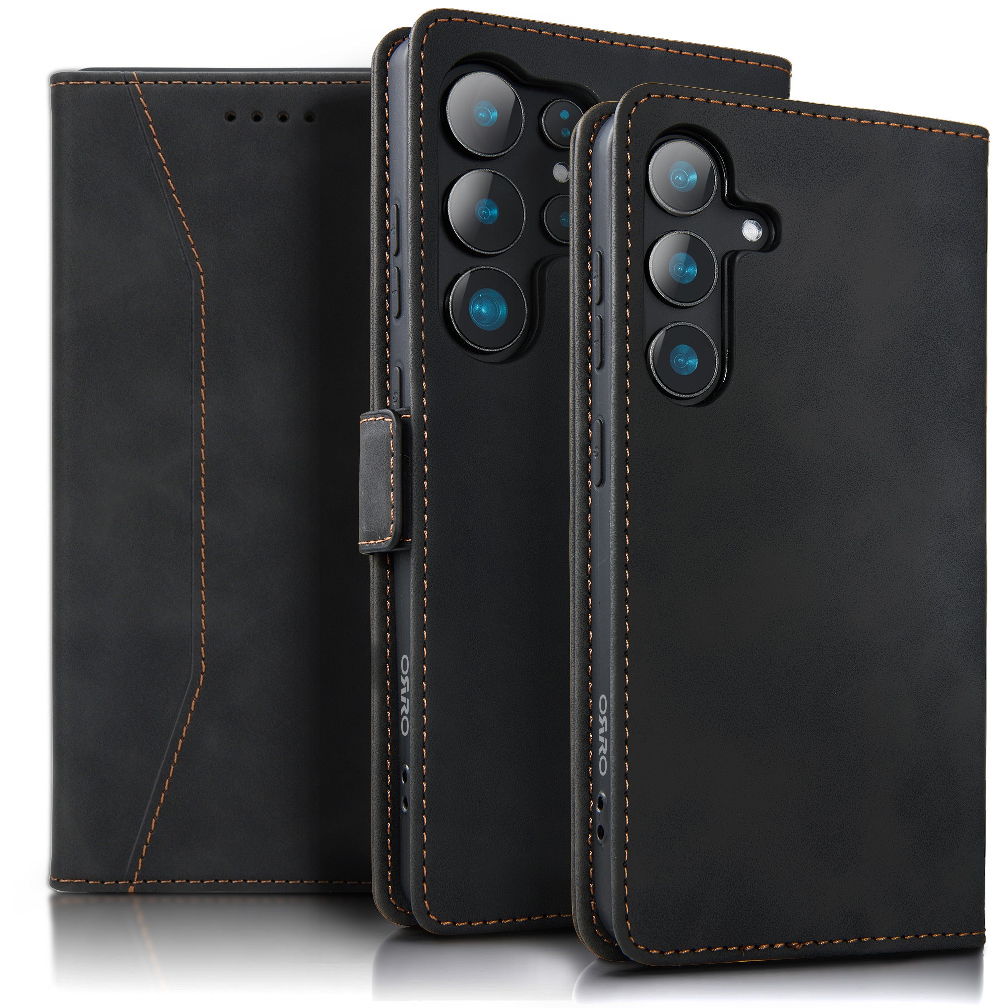 ORRO Samsung S25 Series Flip Vegan Leather Wallet Case