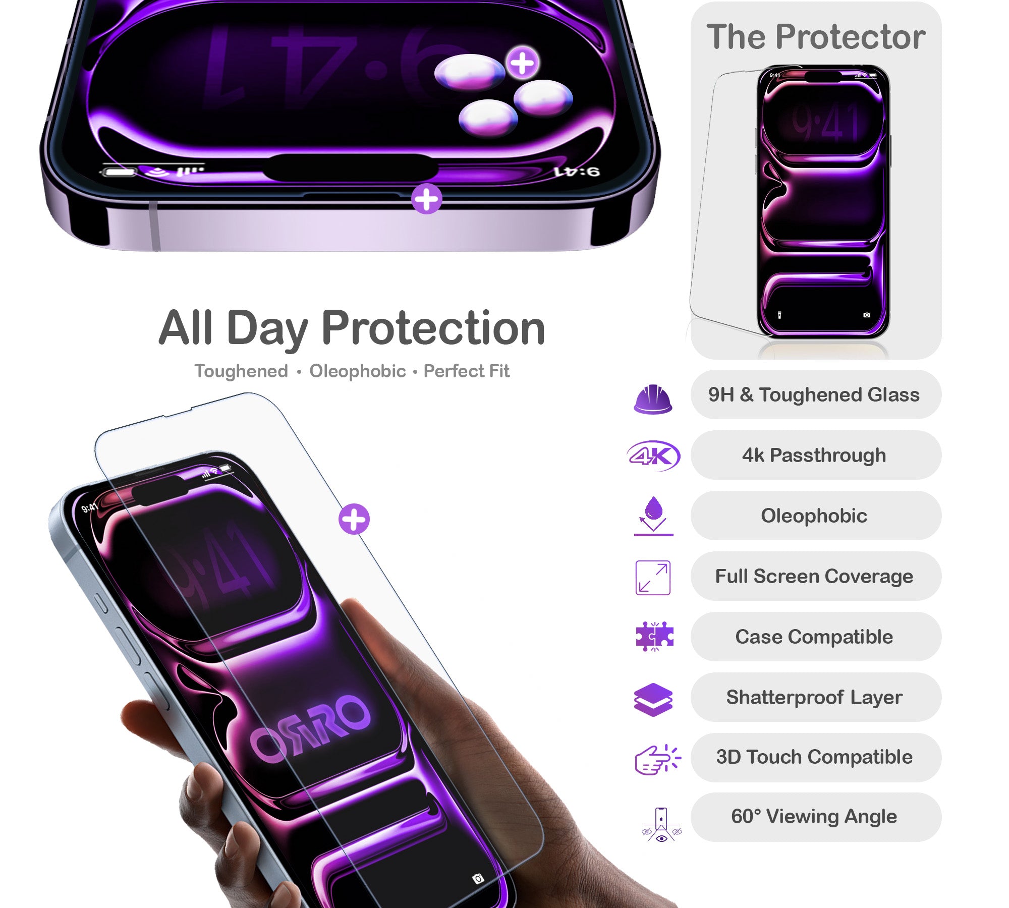 ORRO iPhone 17 Series Screen Protector - Clear
