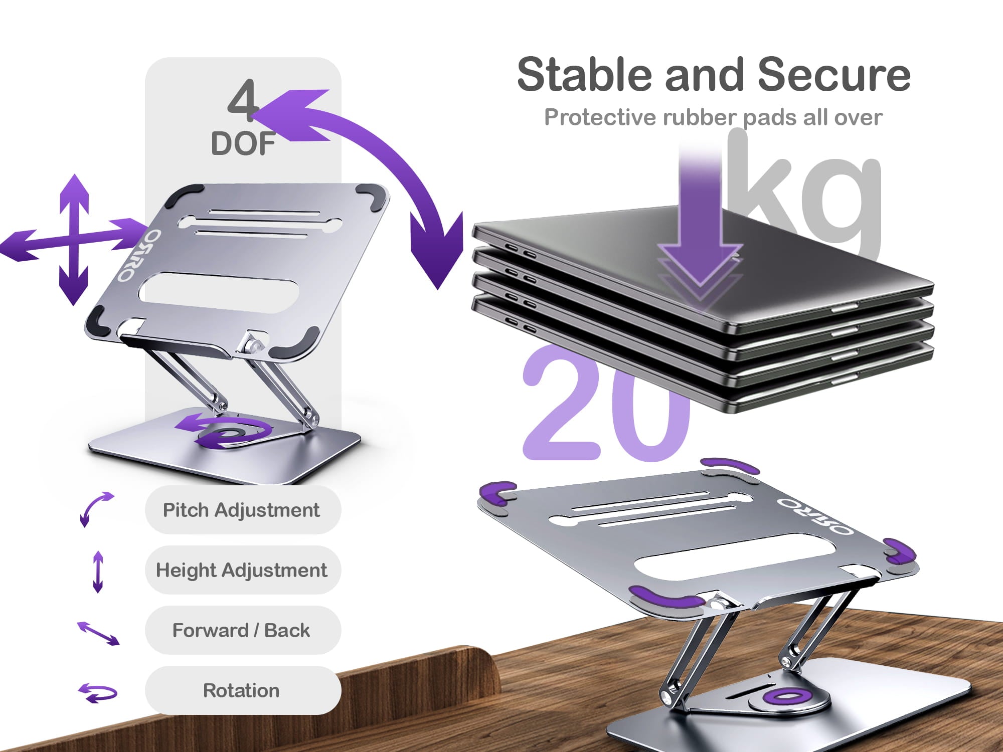 ORRO Laptop Pro Plus Series - Fully Adjustable Stand