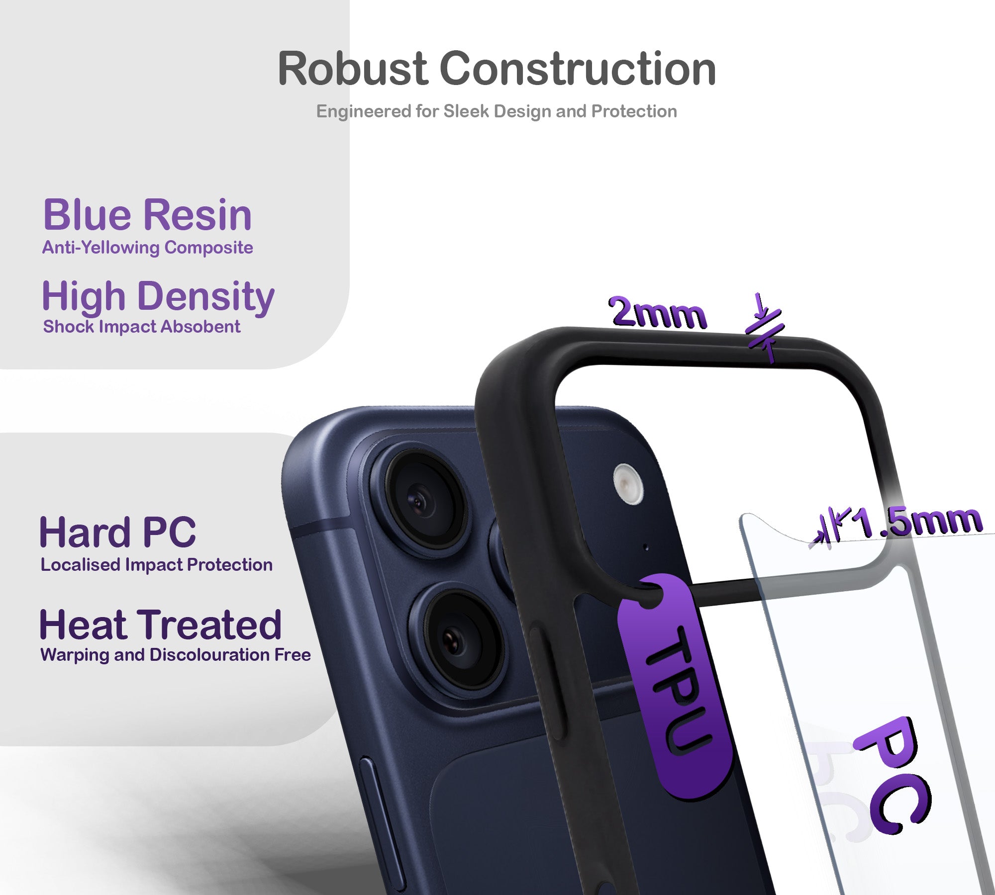 ORRO iPhone 17 Series Case - Black Edge Clear Back