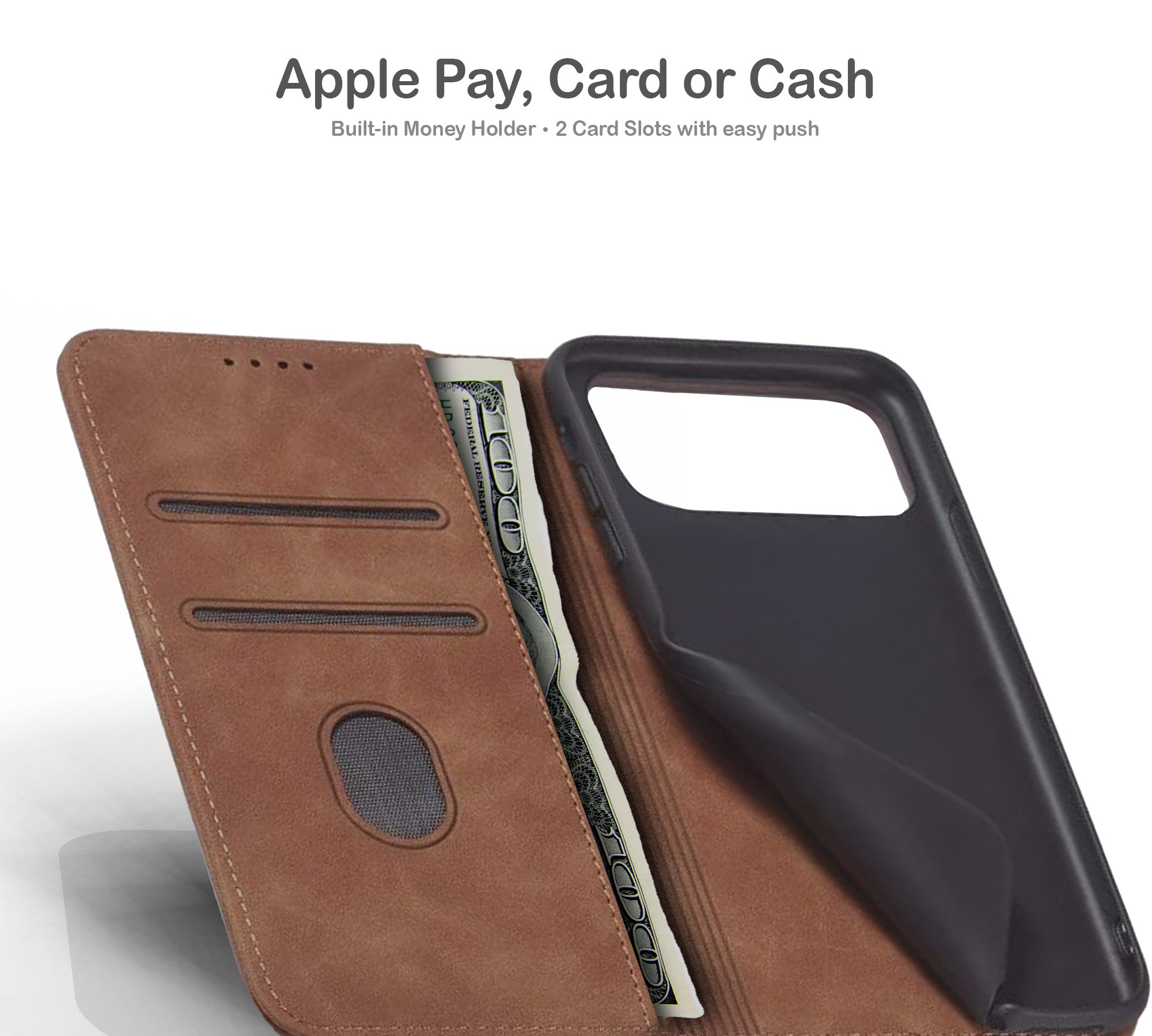 ORRO iPhone 17 Series Case - Vegan Leather Wallet Flip