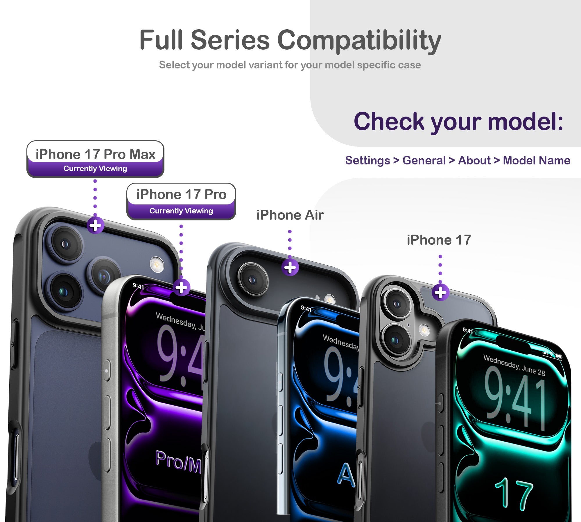 ORRO iPhone 17 Series Case - Black Edge Clear Back