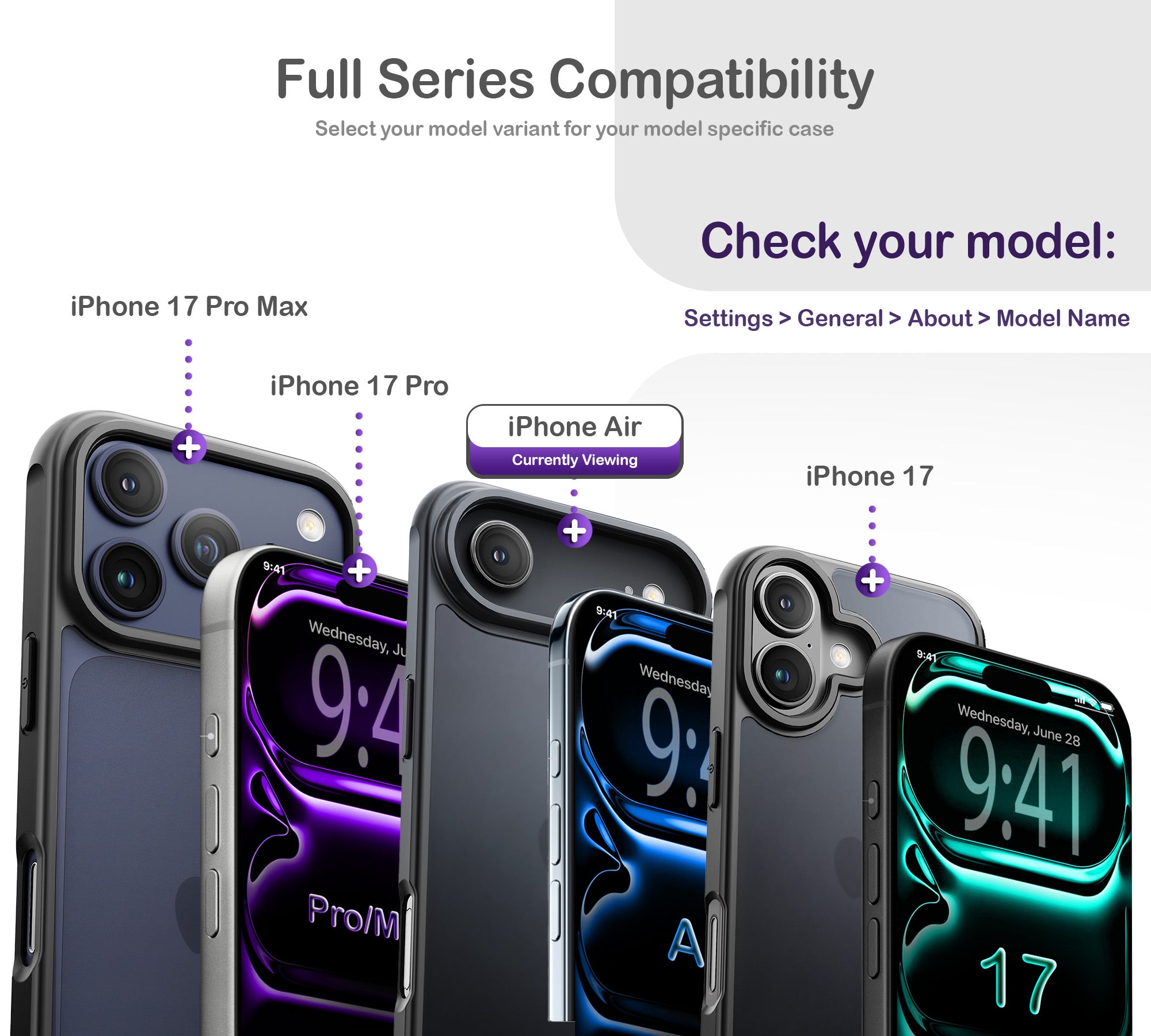 ORRO iPhone 17 Series Case - Black Edge Clear Back